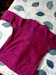 Elegant Purple Button-Down Tunic Top