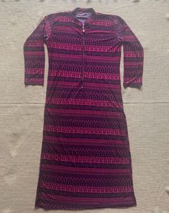 Patterned Purple Stretchable Kurta