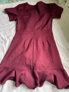 Burgundy Ruffle Dress