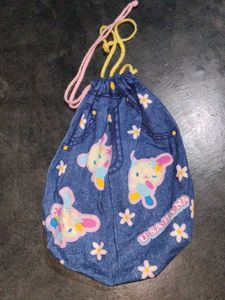 Usahana Denim Drawstring Bag