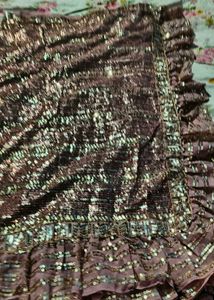 Sequence Saree With Sleeveless Blouse