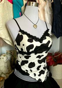 Cow Print Lace Camisole