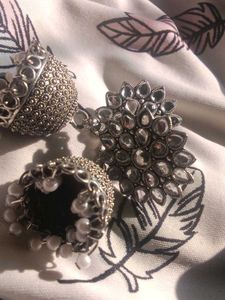 Silver Jhumka Earrings