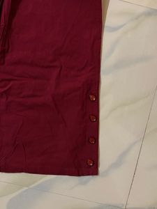 N5 - Maroon Button Trouser Pants
