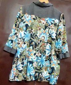 Multi Color Floral Top Like Shirt For 44 Bust
