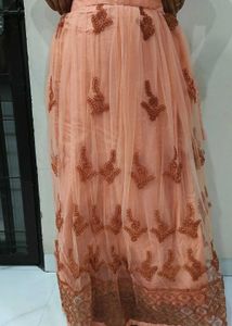 Peach Embroidered Sharara Suit