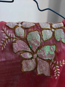 jimmy choo sequin saree with blouse piece