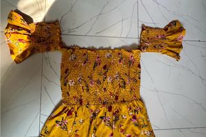 Yellow Dress With Free Gift 🎁