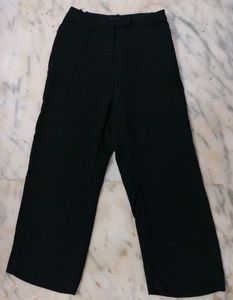 Black Wide Leg Cropped Pants