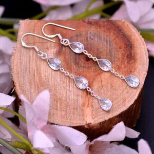 Dangling Crystal Earrings 925 Silver