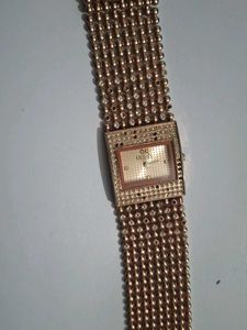Guess Gold Beaded Bracelet Watch