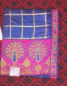 new embroidered border saree