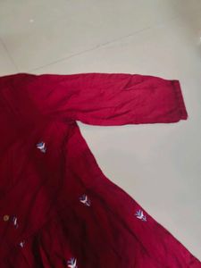 MAX beautiful Red Embroidered Tunic With Tag