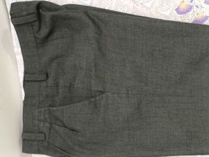 Gray Herringbone Dress Pants