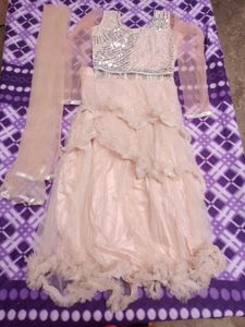 Elegant Peach Lehenga Choli with dupatta Set