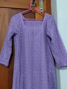 Elegant Lavender Kurta &amp; Dupatta Set