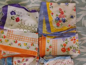 6 Floral Handkerchiefs