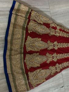 Red &amp; Gold Lehenga Skirt
