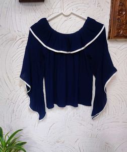 Wrinkled Fabric Unique Style Top