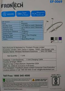 Frontech Wireless Neckband Earphone
