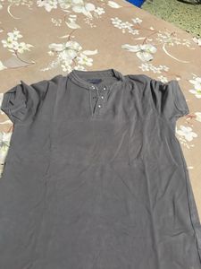 Gray Henley Shirt - Relaxed Fit