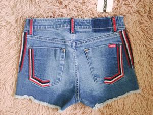 Denim Side Stripe Shorts