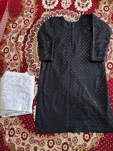 Black Dress with Embellished Sleeves