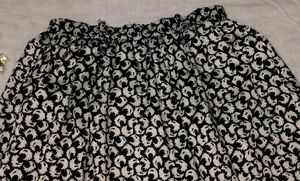 Black &amp; White Floral Skirt