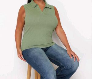 Fitted Olive Green Crop Top