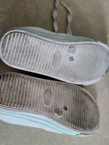 Once Used White Canvas Shoes