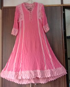 Carrot Colour Elegant Dress