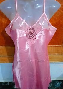 Pink Silk Lace Nightgown