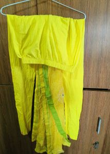 Green &amp; Yellow Embroidered Salwar Suit