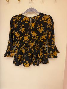 Floral Print Wrap Top