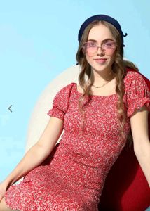 Red Floral Mini Dress