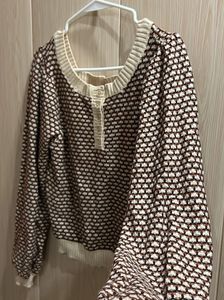 Korean Patterned Knit Top