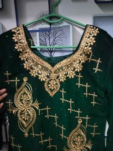 Green Kurti Lahenga Set