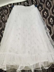 Elegant Pink &amp; White Lehenga Set