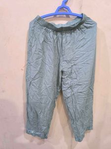 Teal kurti, pant and chunni set.
