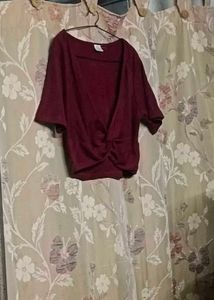 Maroon Crop Top