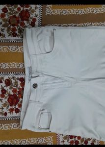 White Slim Fit Pent Stretchable