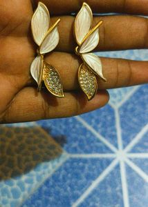 Leaf Design Earrings And With Pendent