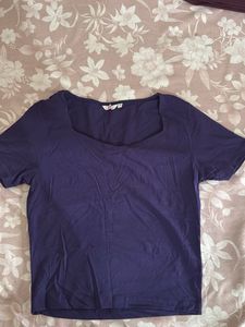 Diamond Neckline Crop Top