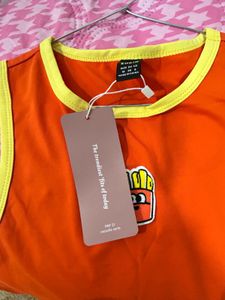 Orange Cartoon Print Dress