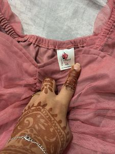 Pink Ruched Mini Dress