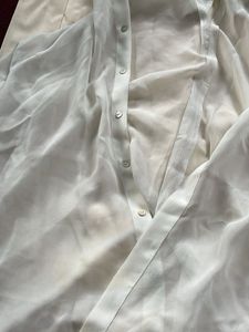 White Sheer Butterfly Blouse