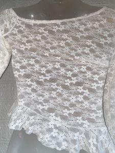 Lace Top with Bow Detail