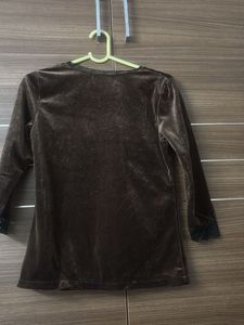 Intermix Velvet Lace Trim Top