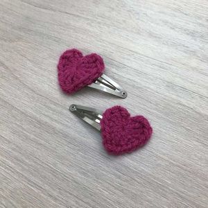 Pink Heart Hair Clips (Set of 2)