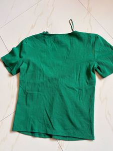 ZARA Green Knotted Top